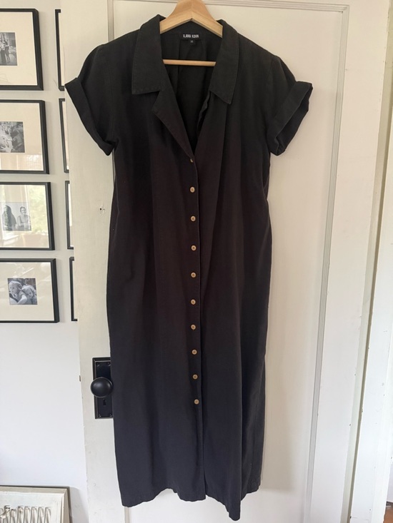 Ilana Kohn Dresses & Skirts - Ilana Kohn Black Button-Front Midi Dress